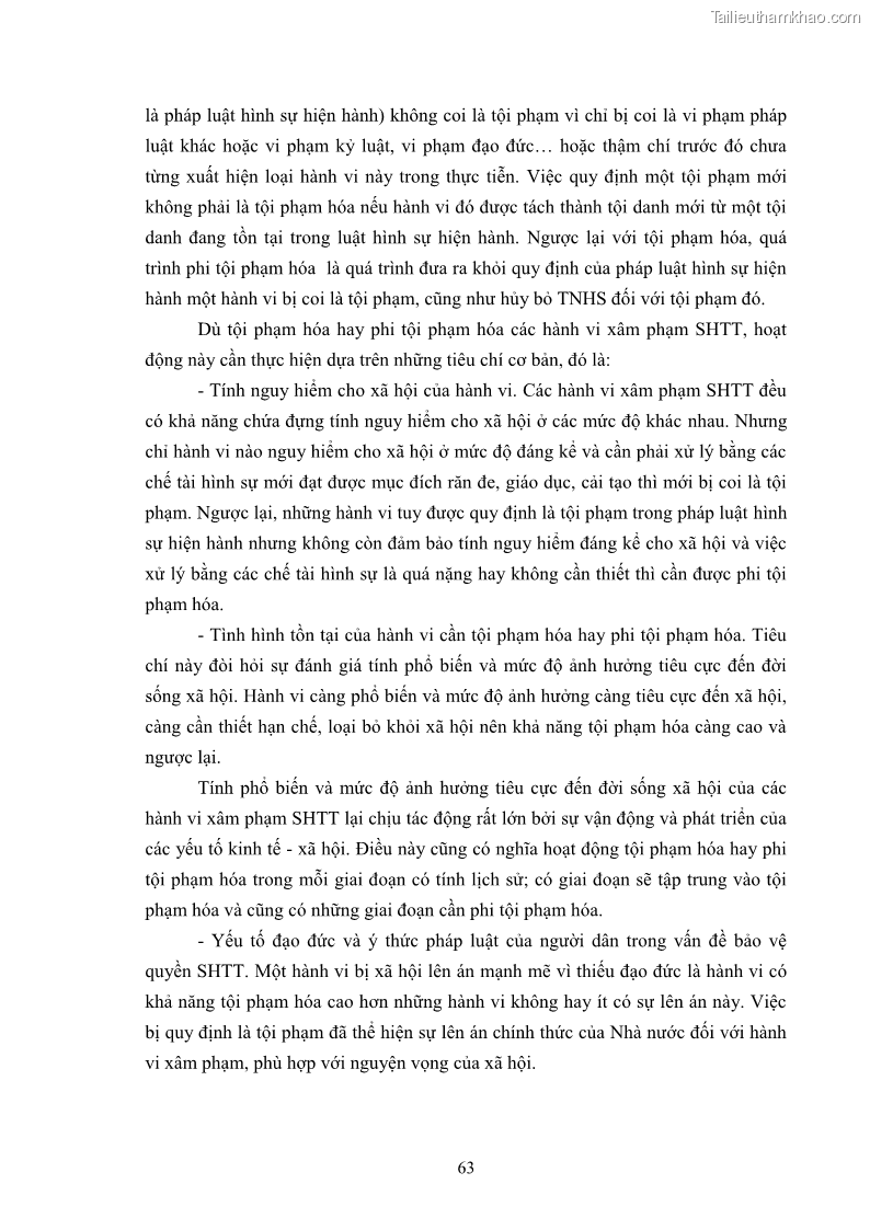 Luận án tiến sĩ luật học Các tội xâm phạm sở hữu trí tuệ theo pháp luật hình sự Việt Nam - 6 Trang 70