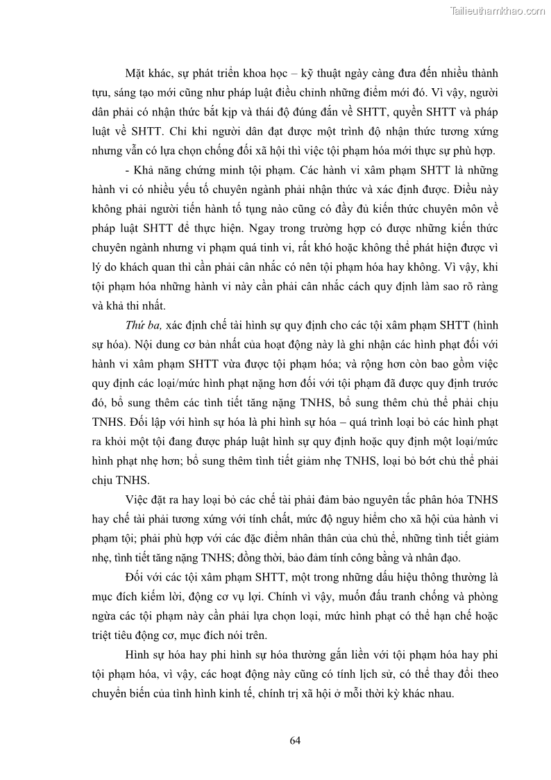 Luận án tiến sĩ luật học Các tội xâm phạm sở hữu trí tuệ theo pháp luật hình sự Việt Nam - 6 Trang 71