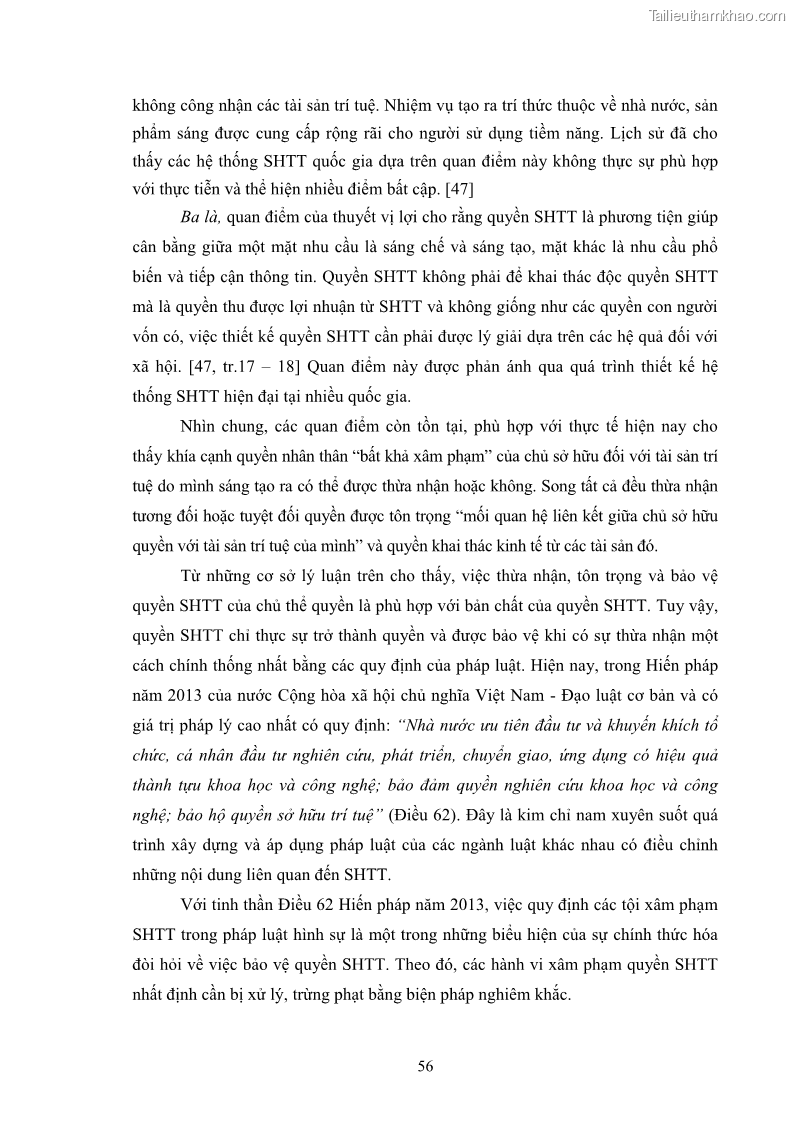 Luận án tiến sĩ luật học Các tội xâm phạm sở hữu trí tuệ theo pháp luật hình sự Việt Nam - 6 Trang 63