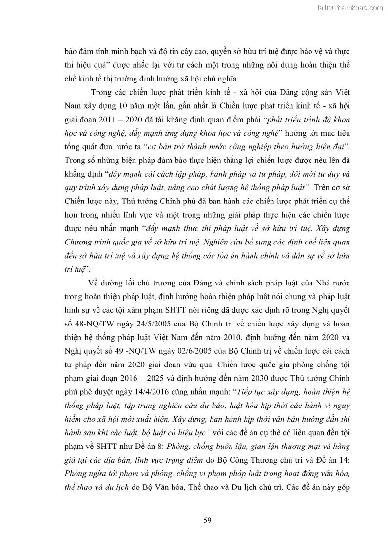 Luận án tiến sĩ luật học Các tội xâm phạm sở hữu trí tuệ theo pháp luật hình sự Việt Nam - 6 Trang 66