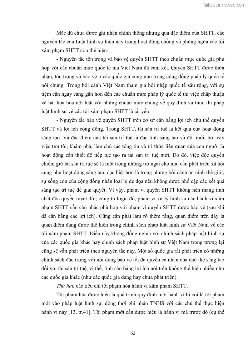 Luận án tiến sĩ luật học Các tội xâm phạm sở hữu trí tuệ theo pháp luật hình sự Việt Nam - 6 Trang 69