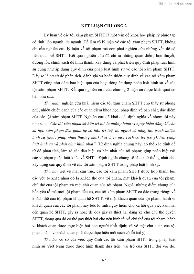 Luận án tiến sĩ luật học Các tội xâm phạm sở hữu trí tuệ theo pháp luật hình sự Việt Nam - 7 Trang 74