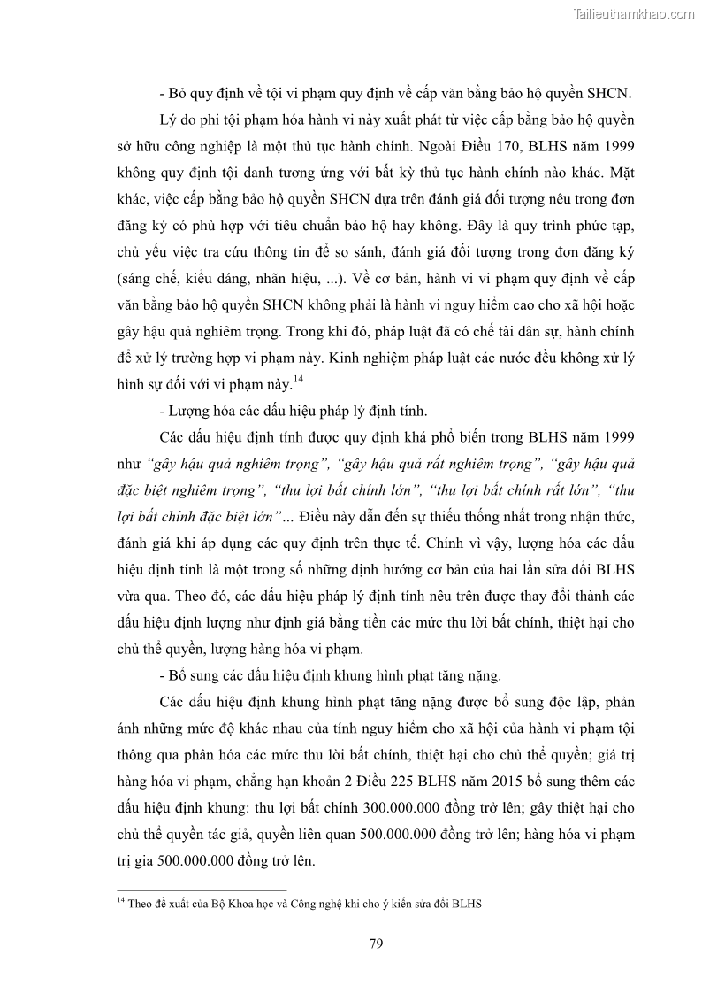 Luận án tiến sĩ luật học Các tội xâm phạm sở hữu trí tuệ theo pháp luật hình sự Việt Nam - 8 Trang 86