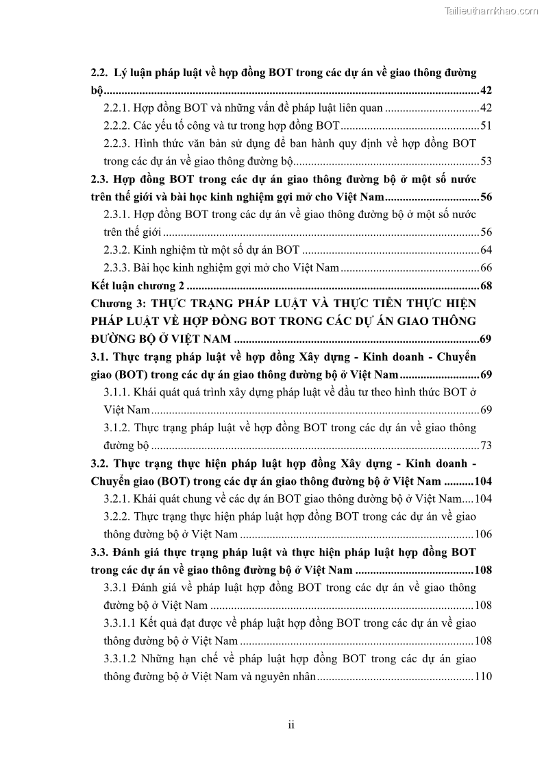 Luận án tiến sĩ luật học Hợp đồng xây dựng - kinh doanh - chuyển giao trong các dự án về giao thông đường bộ theo pháp luật Việt Nam hiện nay - 1 Trang 4
