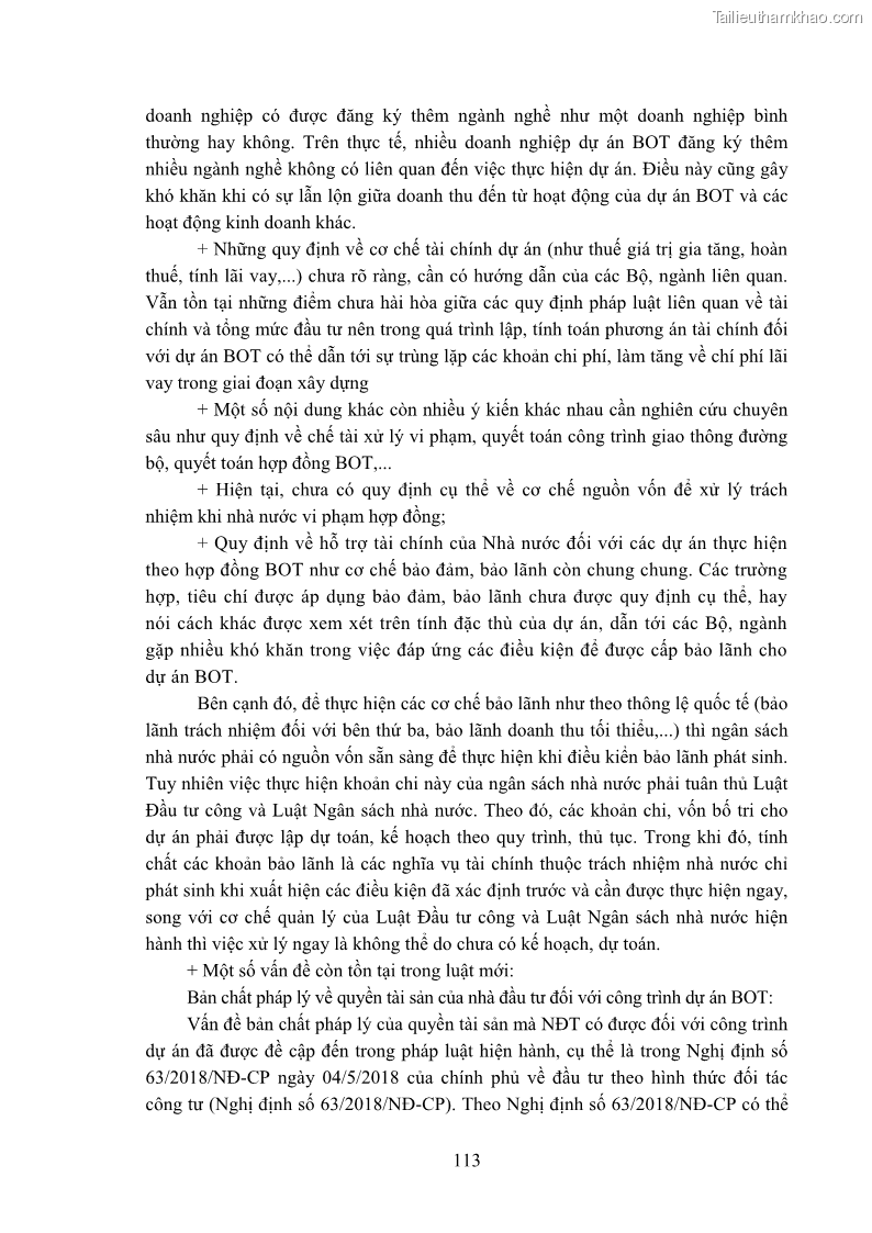 Luận án tiến sĩ luật học Hợp đồng xây dựng - kinh doanh - chuyển giao trong các dự án về giao thông đường bộ theo pháp luật Việt Nam hiện nay - 10 Trang 119