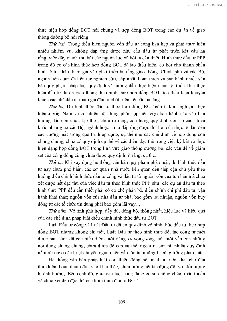 Luận án tiến sĩ luật học Hợp đồng xây dựng - kinh doanh - chuyển giao trong các dự án về giao thông đường bộ theo pháp luật Việt Nam hiện nay - 10 Trang 115