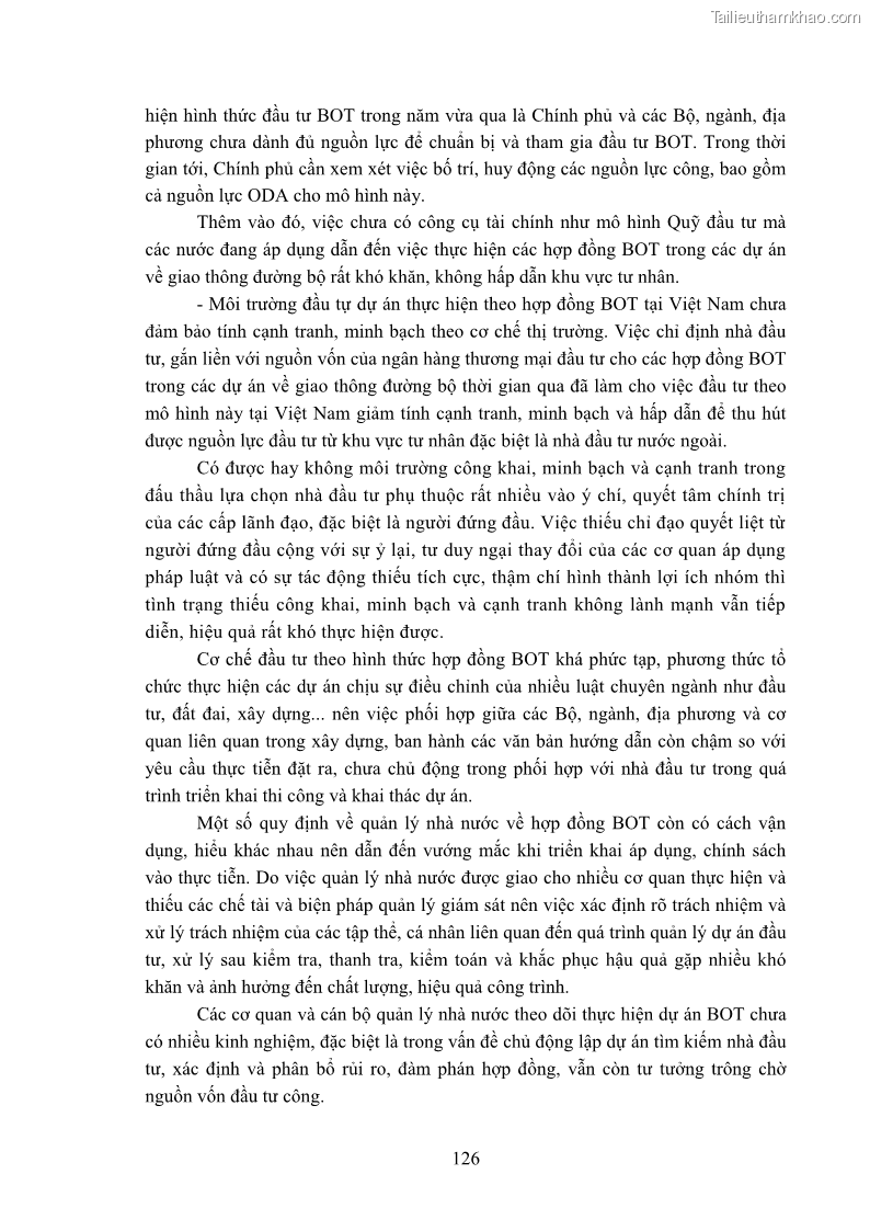 Luận án tiến sĩ luật học Hợp đồng xây dựng - kinh doanh - chuyển giao trong các dự án về giao thông đường bộ theo pháp luật Việt Nam hiện nay - 11 Trang 132