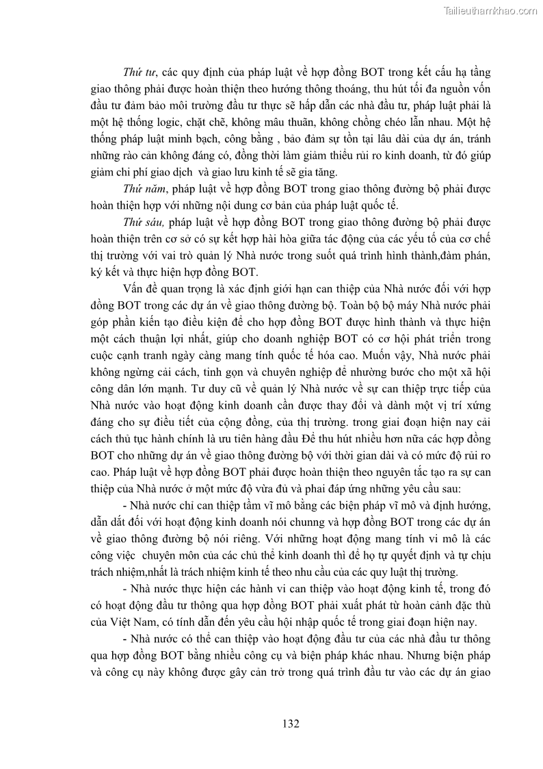 Luận án tiến sĩ luật học Hợp đồng xây dựng - kinh doanh - chuyển giao trong các dự án về giao thông đường bộ theo pháp luật Việt Nam hiện nay - 12 Trang 138