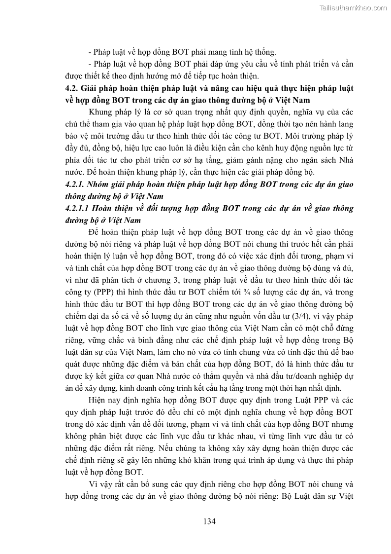 Luận án tiến sĩ luật học Hợp đồng xây dựng - kinh doanh - chuyển giao trong các dự án về giao thông đường bộ theo pháp luật Việt Nam hiện nay - 12 Trang 140