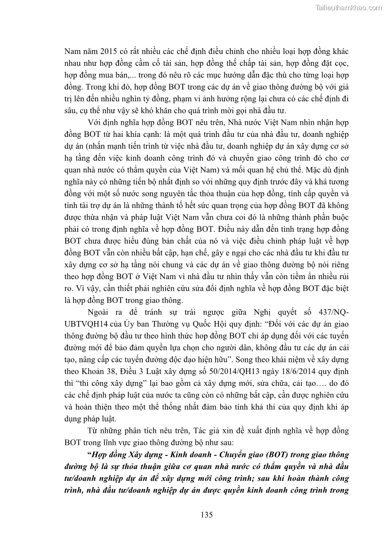 Luận án tiến sĩ luật học Hợp đồng xây dựng - kinh doanh - chuyển giao trong các dự án về giao thông đường bộ theo pháp luật Việt Nam hiện nay - 12 Trang 141
