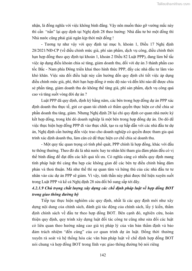 Luận án tiến sĩ luật học Hợp đồng xây dựng - kinh doanh - chuyển giao trong các dự án về giao thông đường bộ theo pháp luật Việt Nam hiện nay - 13 Trang 148