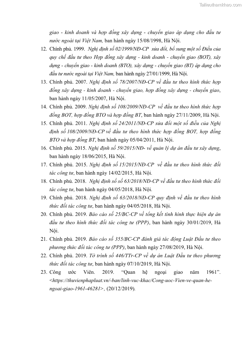 Luận án tiến sĩ luật học Hợp đồng xây dựng - kinh doanh - chuyển giao trong các dự án về giao thông đường bộ theo pháp luật Việt Nam hiện nay - 14 Trang 160
