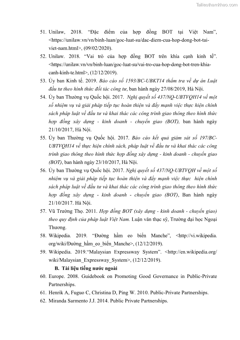 Luận án tiến sĩ luật học Hợp đồng xây dựng - kinh doanh - chuyển giao trong các dự án về giao thông đường bộ theo pháp luật Việt Nam hiện nay - 14 Trang 163