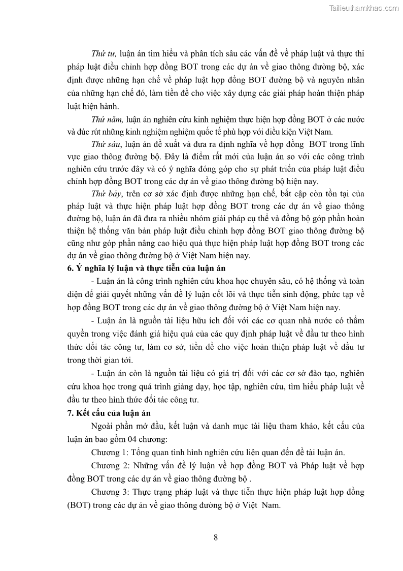 Luận án tiến sĩ luật học Hợp đồng xây dựng - kinh doanh - chuyển giao trong các dự án về giao thông đường bộ theo pháp luật Việt Nam hiện nay - 2 Trang 14