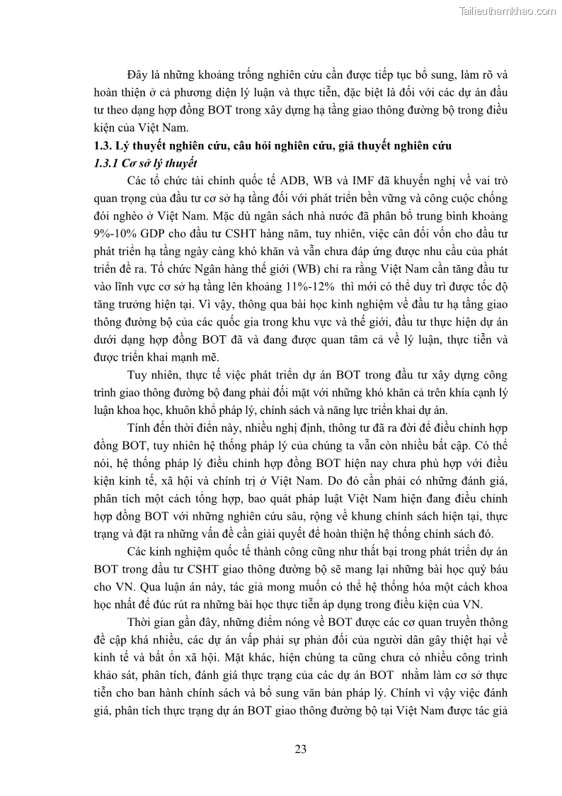 Luận án tiến sĩ luật học Hợp đồng xây dựng - kinh doanh - chuyển giao trong các dự án về giao thông đường bộ theo pháp luật Việt Nam hiện nay - 3 Trang 29