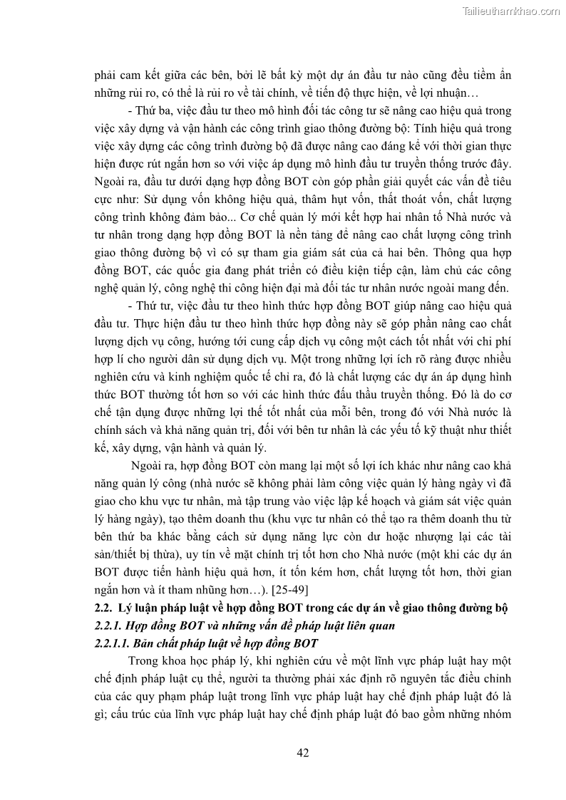 Luận án tiến sĩ luật học Hợp đồng xây dựng - kinh doanh - chuyển giao trong các dự án về giao thông đường bộ theo pháp luật Việt Nam hiện nay - 4 Trang 48