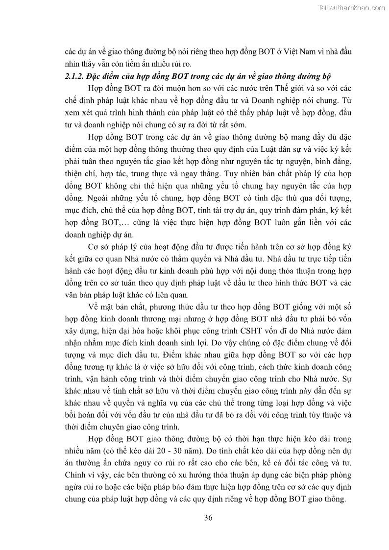 Luận án tiến sĩ luật học Hợp đồng xây dựng - kinh doanh - chuyển giao trong các dự án về giao thông đường bộ theo pháp luật Việt Nam hiện nay - 4 Trang 42