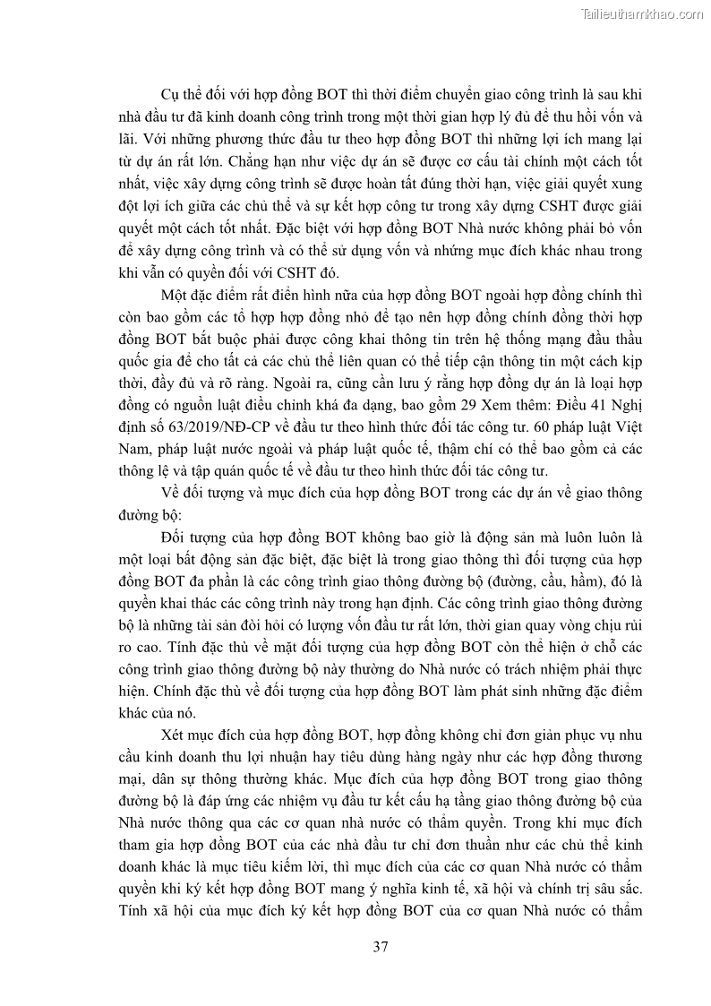 Luận án tiến sĩ luật học Hợp đồng xây dựng - kinh doanh - chuyển giao trong các dự án về giao thông đường bộ theo pháp luật Việt Nam hiện nay - 4 Trang 43