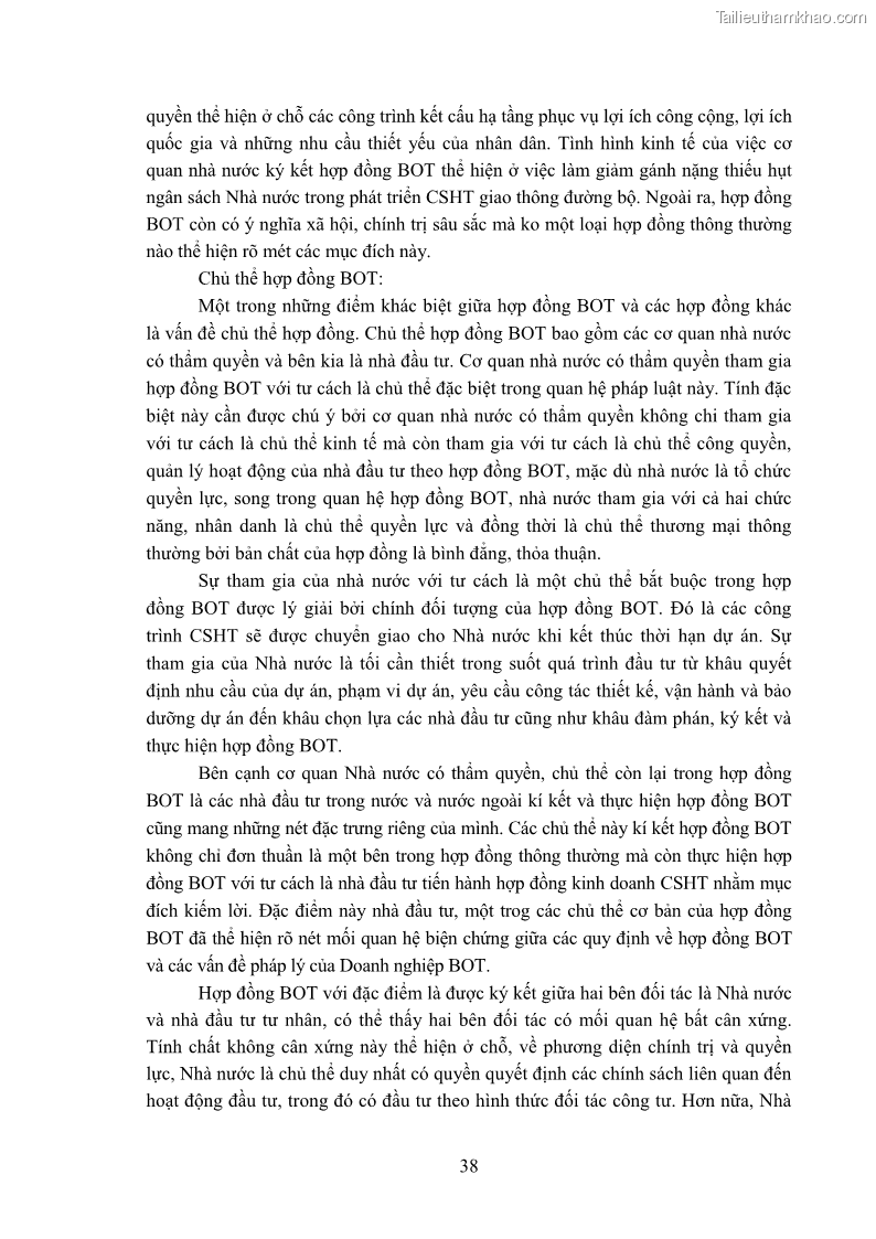 Luận án tiến sĩ luật học Hợp đồng xây dựng - kinh doanh - chuyển giao trong các dự án về giao thông đường bộ theo pháp luật Việt Nam hiện nay - 4 Trang 44