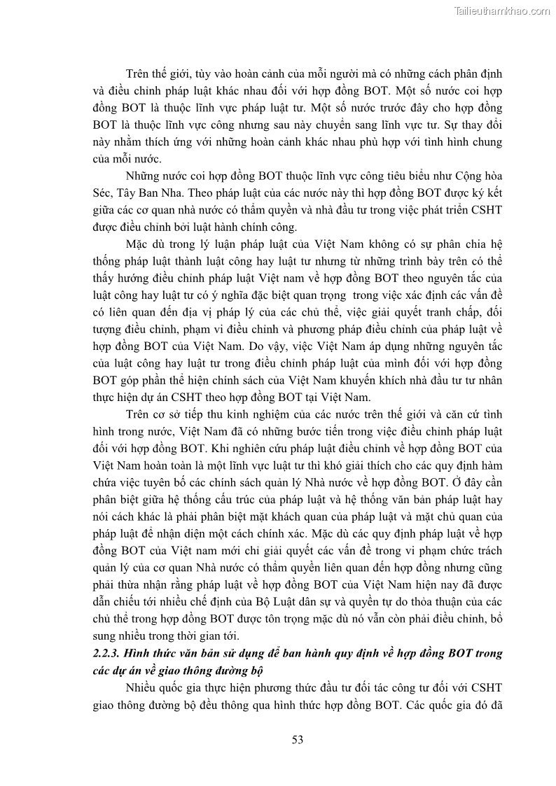 Luận án tiến sĩ luật học Hợp đồng xây dựng - kinh doanh - chuyển giao trong các dự án về giao thông đường bộ theo pháp luật Việt Nam hiện nay - 5 Trang 59