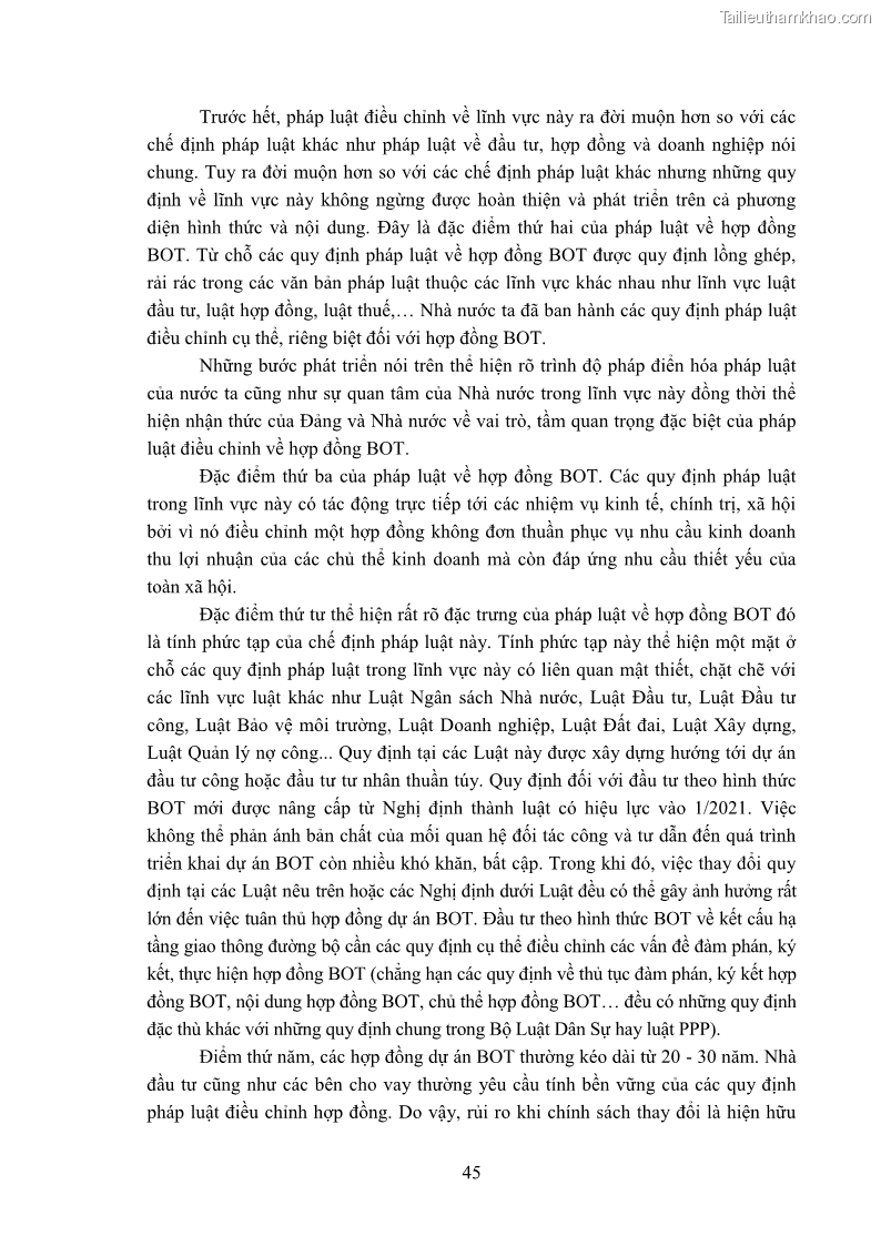 Luận án tiến sĩ luật học Hợp đồng xây dựng - kinh doanh - chuyển giao trong các dự án về giao thông đường bộ theo pháp luật Việt Nam hiện nay - 5 Trang 51