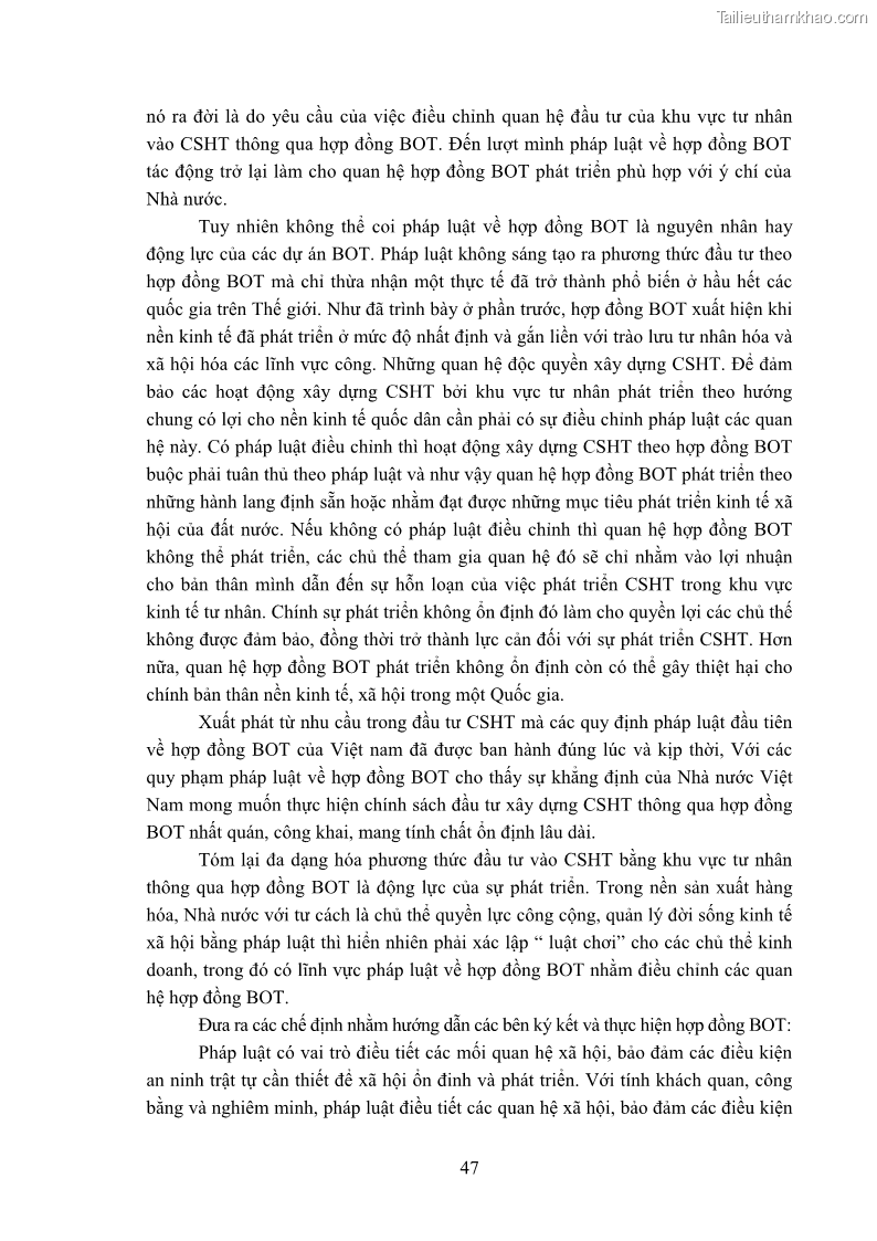 Luận án tiến sĩ luật học Hợp đồng xây dựng - kinh doanh - chuyển giao trong các dự án về giao thông đường bộ theo pháp luật Việt Nam hiện nay - 5 Trang 53