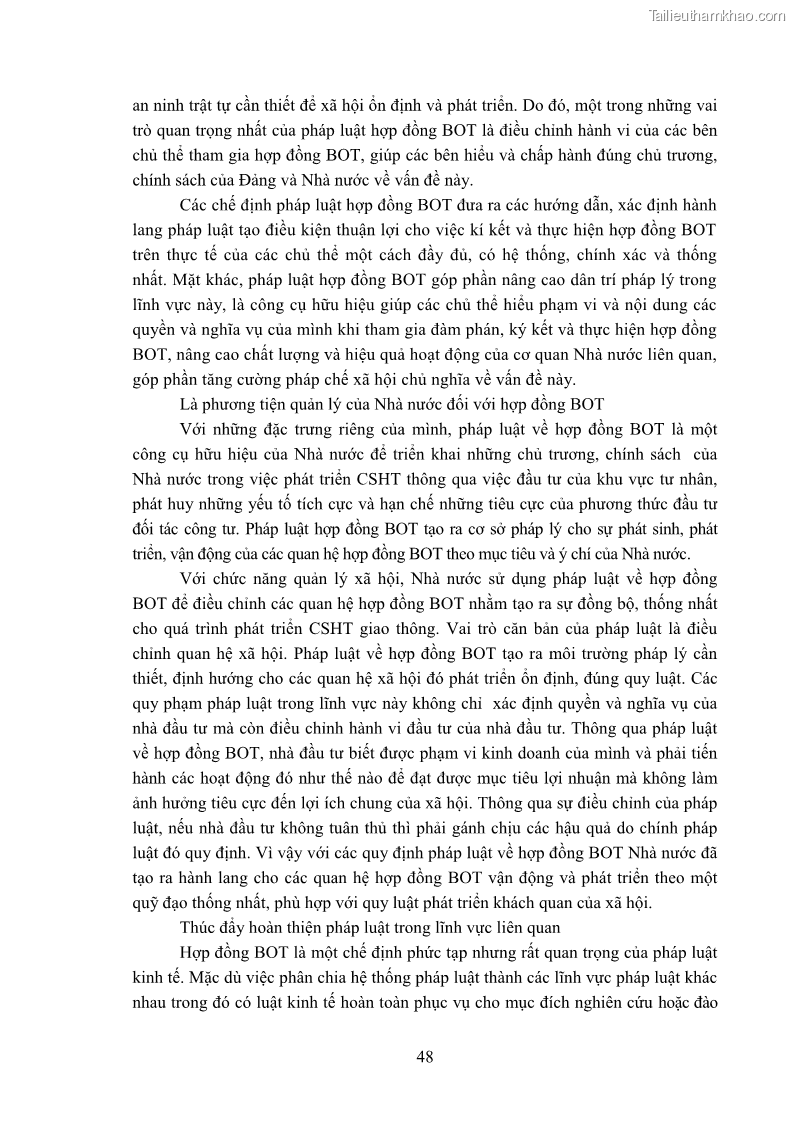 Luận án tiến sĩ luật học Hợp đồng xây dựng - kinh doanh - chuyển giao trong các dự án về giao thông đường bộ theo pháp luật Việt Nam hiện nay - 5 Trang 54