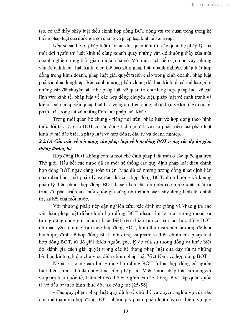 Luận án tiến sĩ luật học Hợp đồng xây dựng - kinh doanh - chuyển giao trong các dự án về giao thông đường bộ theo pháp luật Việt Nam hiện nay - 5 Trang 55