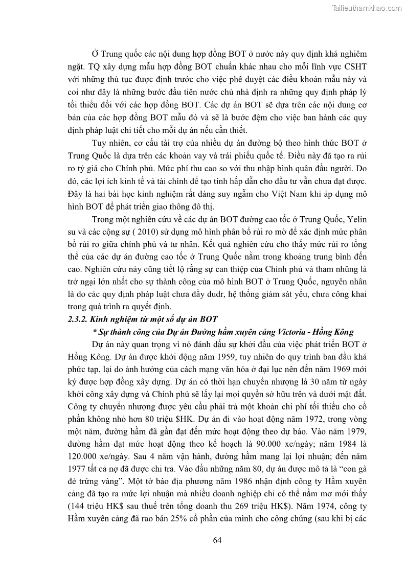 Luận án tiến sĩ luật học Hợp đồng xây dựng - kinh doanh - chuyển giao trong các dự án về giao thông đường bộ theo pháp luật Việt Nam hiện nay - 6 Trang 70