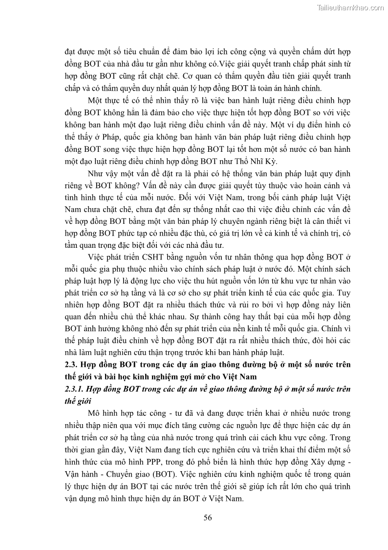 Luận án tiến sĩ luật học Hợp đồng xây dựng - kinh doanh - chuyển giao trong các dự án về giao thông đường bộ theo pháp luật Việt Nam hiện nay - 6 Trang 62