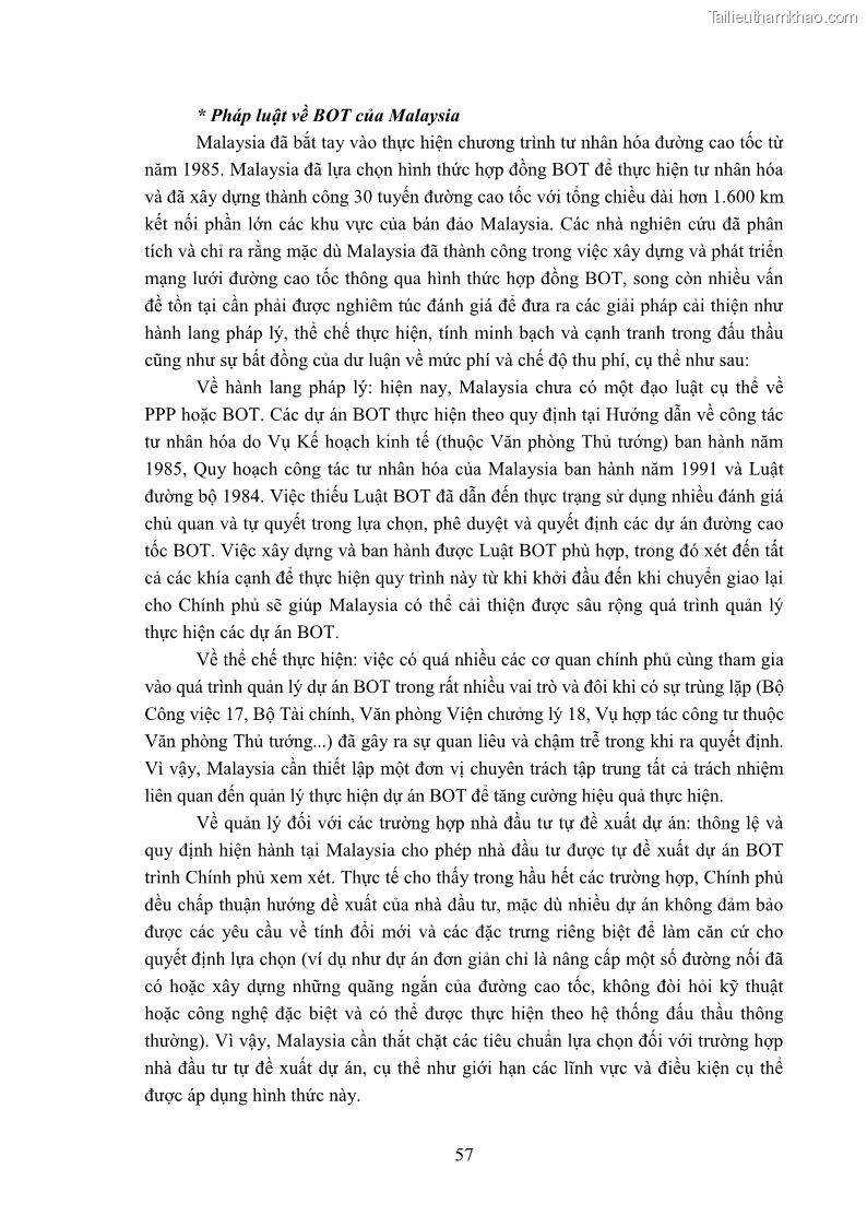 Luận án tiến sĩ luật học Hợp đồng xây dựng - kinh doanh - chuyển giao trong các dự án về giao thông đường bộ theo pháp luật Việt Nam hiện nay - 6 Trang 63