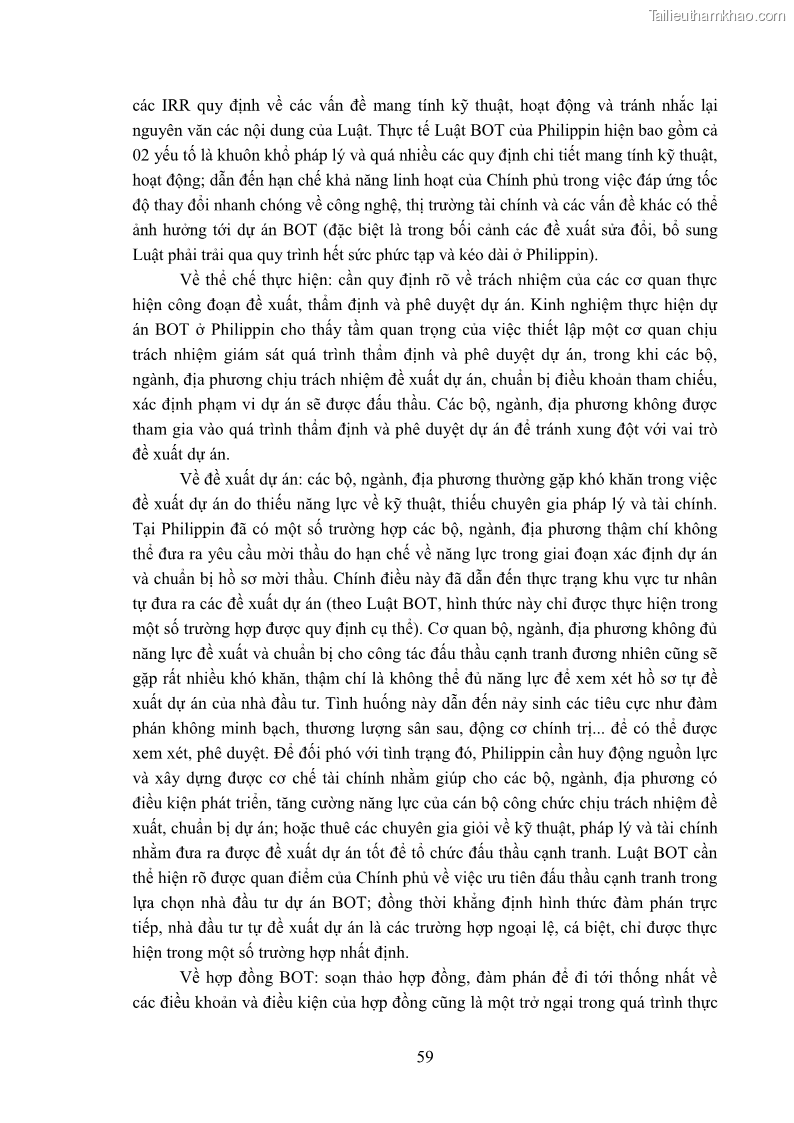 Luận án tiến sĩ luật học Hợp đồng xây dựng - kinh doanh - chuyển giao trong các dự án về giao thông đường bộ theo pháp luật Việt Nam hiện nay - 6 Trang 65