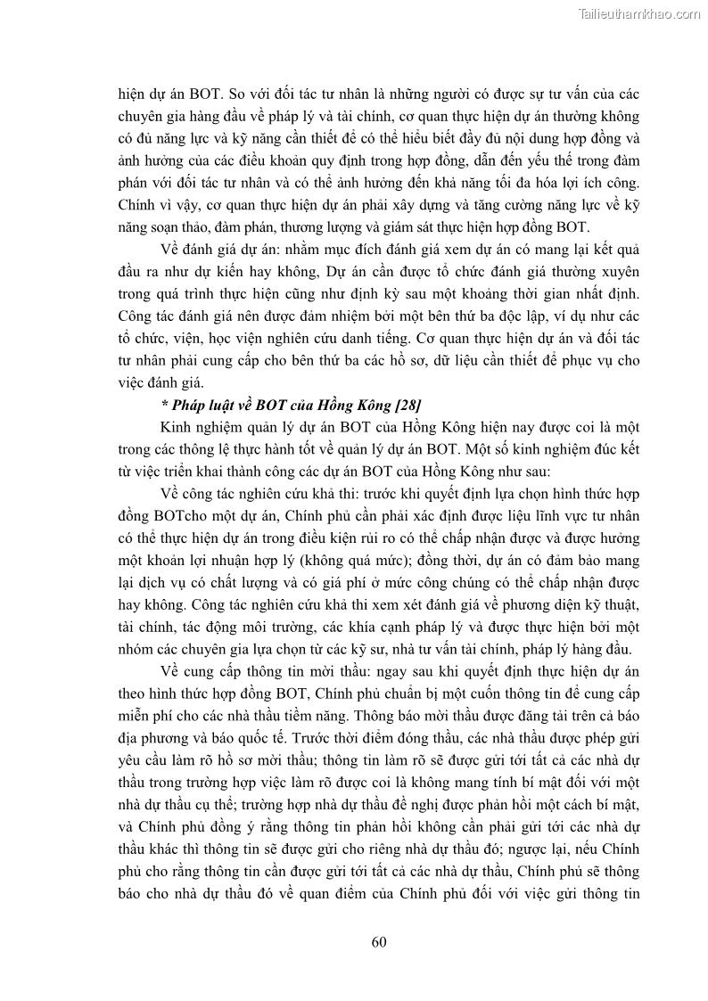 Luận án tiến sĩ luật học Hợp đồng xây dựng - kinh doanh - chuyển giao trong các dự án về giao thông đường bộ theo pháp luật Việt Nam hiện nay - 6 Trang 66