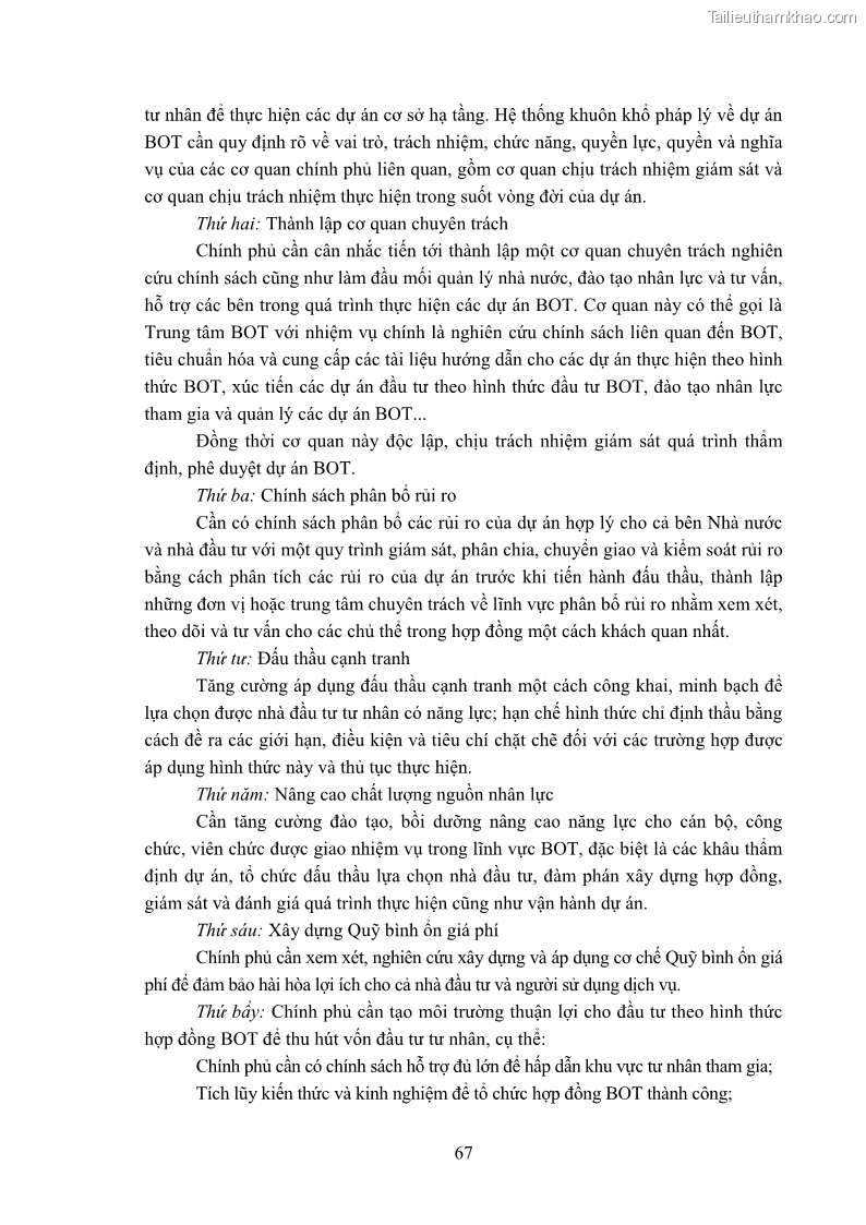 Luận án tiến sĩ luật học Hợp đồng xây dựng - kinh doanh - chuyển giao trong các dự án về giao thông đường bộ theo pháp luật Việt Nam hiện nay - 7 Trang 73