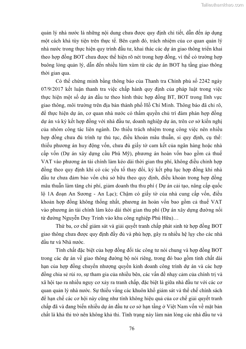 Luận án tiến sĩ luật học Hợp đồng xây dựng - kinh doanh - chuyển giao trong các dự án về giao thông đường bộ theo pháp luật Việt Nam hiện nay - 7 Trang 82