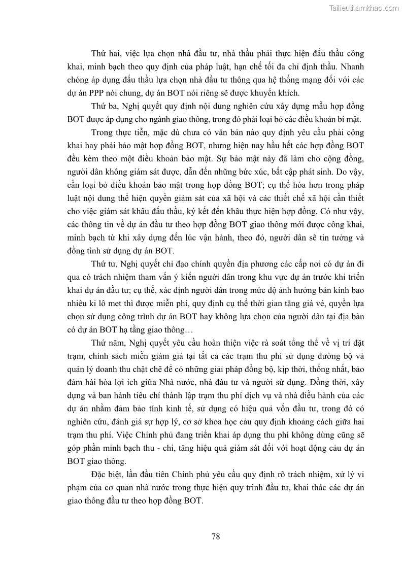 Luận án tiến sĩ luật học Hợp đồng xây dựng - kinh doanh - chuyển giao trong các dự án về giao thông đường bộ theo pháp luật Việt Nam hiện nay - 7 Trang 84