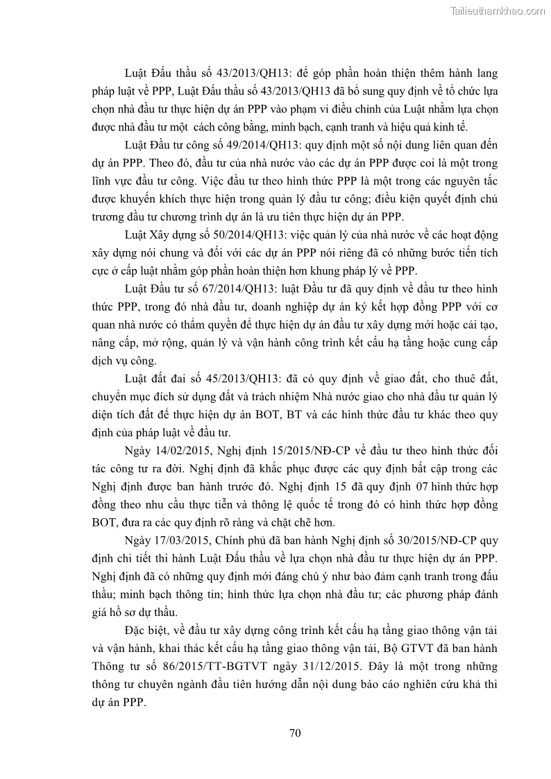 Luận án tiến sĩ luật học Hợp đồng xây dựng - kinh doanh - chuyển giao trong các dự án về giao thông đường bộ theo pháp luật Việt Nam hiện nay - 7 Trang 76