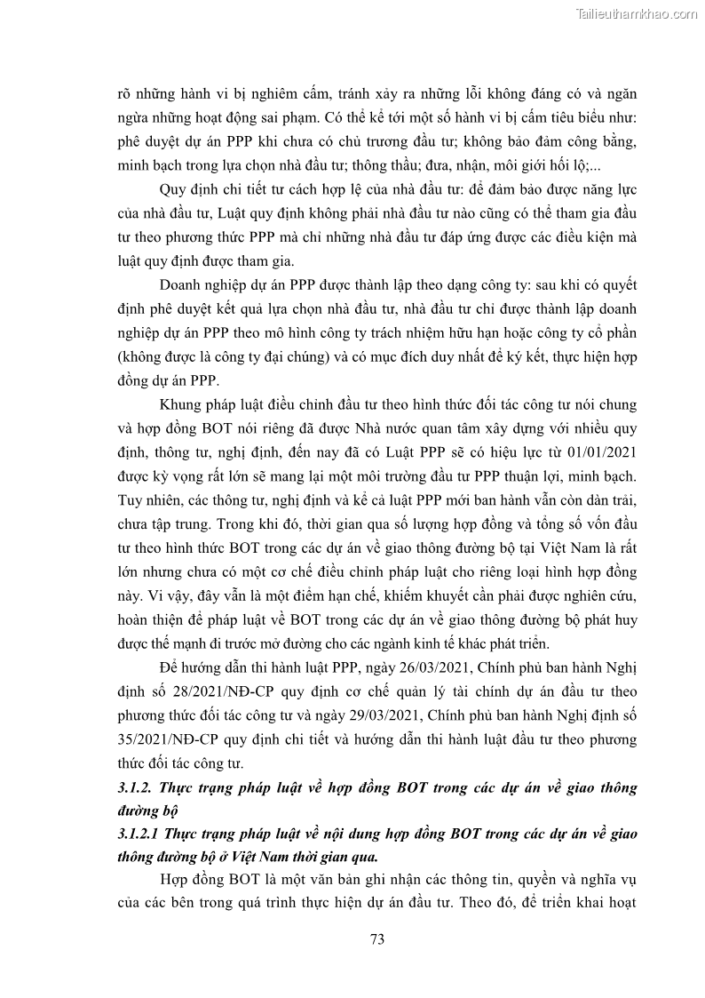 Luận án tiến sĩ luật học Hợp đồng xây dựng - kinh doanh - chuyển giao trong các dự án về giao thông đường bộ theo pháp luật Việt Nam hiện nay - 7 Trang 79