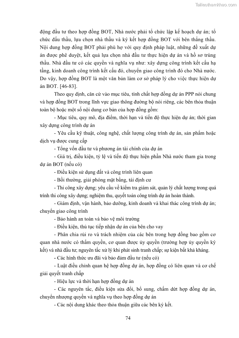 Luận án tiến sĩ luật học Hợp đồng xây dựng - kinh doanh - chuyển giao trong các dự án về giao thông đường bộ theo pháp luật Việt Nam hiện nay - 7 Trang 80