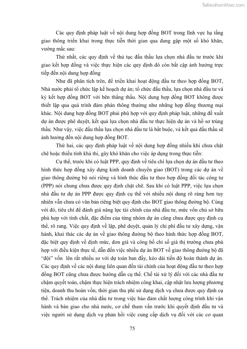 Luận án tiến sĩ luật học Hợp đồng xây dựng - kinh doanh - chuyển giao trong các dự án về giao thông đường bộ theo pháp luật Việt Nam hiện nay - 7 Trang 81