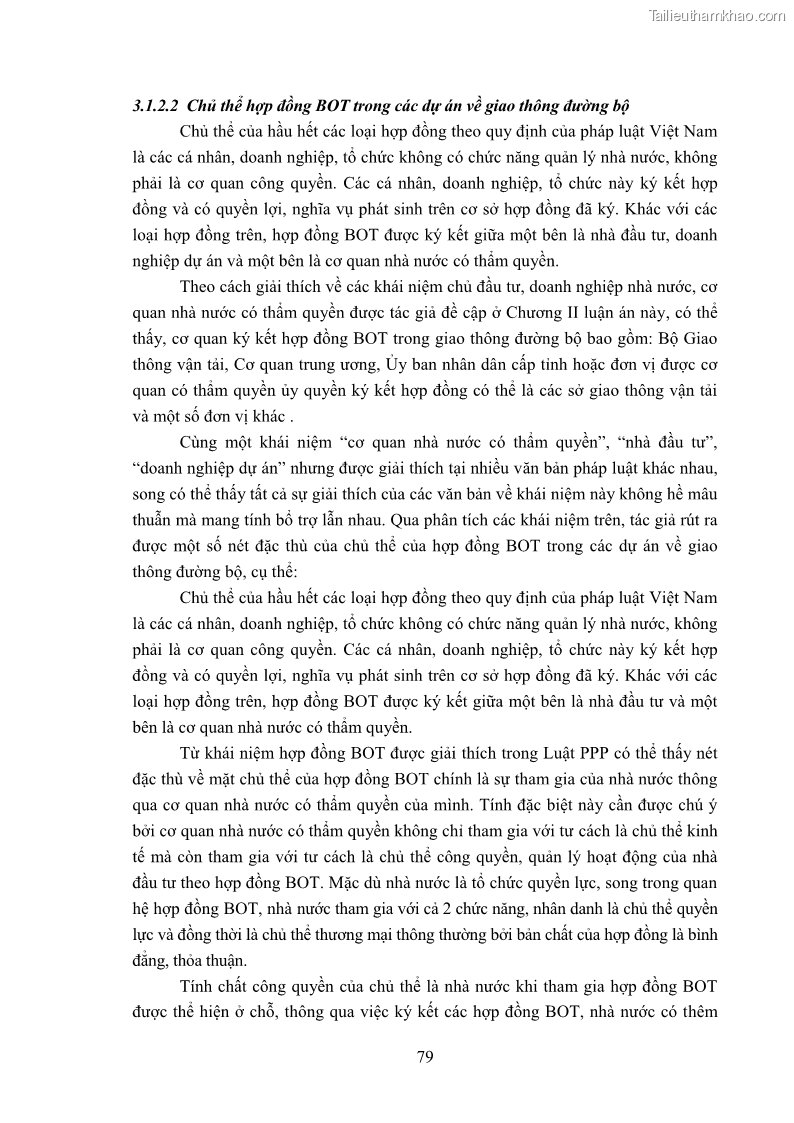 Luận án tiến sĩ luật học Hợp đồng xây dựng - kinh doanh - chuyển giao trong các dự án về giao thông đường bộ theo pháp luật Việt Nam hiện nay - 8 Trang 85