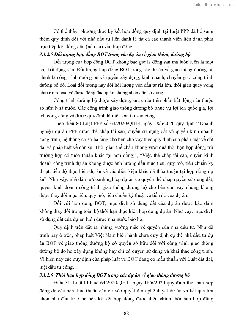 Luận án tiến sĩ luật học Hợp đồng xây dựng - kinh doanh - chuyển giao trong các dự án về giao thông đường bộ theo pháp luật Việt Nam hiện nay - 8 Trang 94