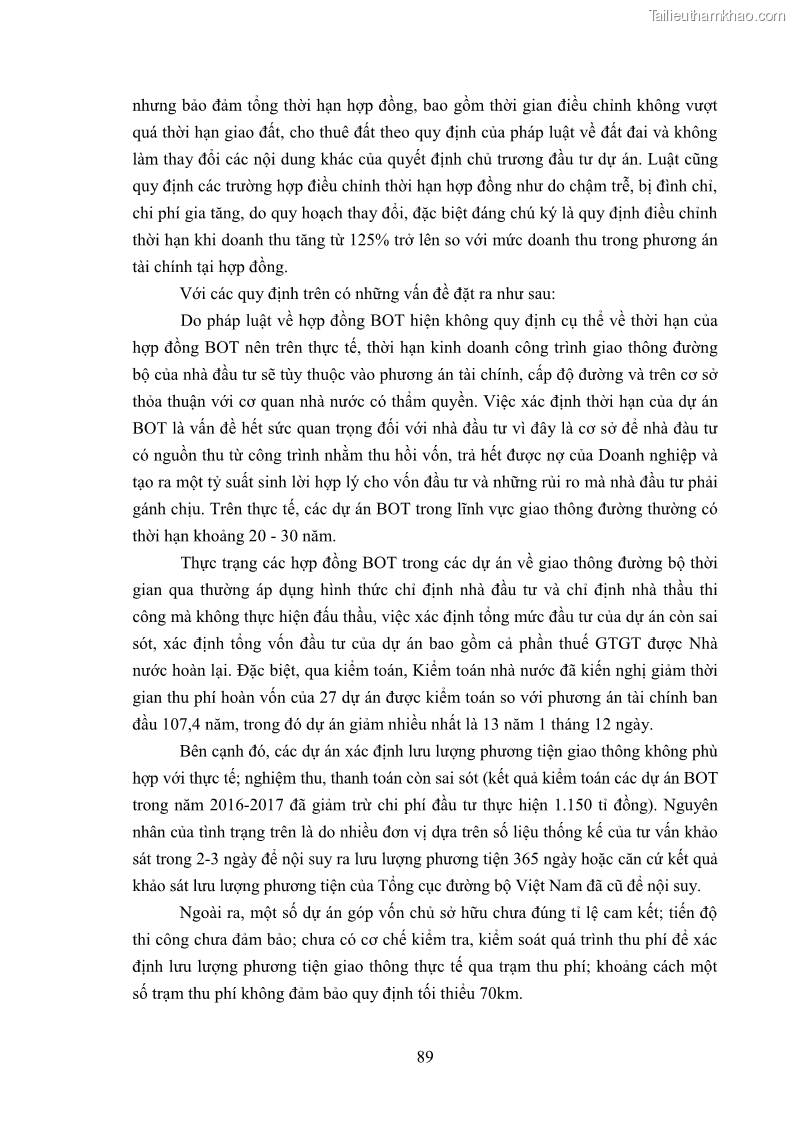 Luận án tiến sĩ luật học Hợp đồng xây dựng - kinh doanh - chuyển giao trong các dự án về giao thông đường bộ theo pháp luật Việt Nam hiện nay - 8 Trang 95