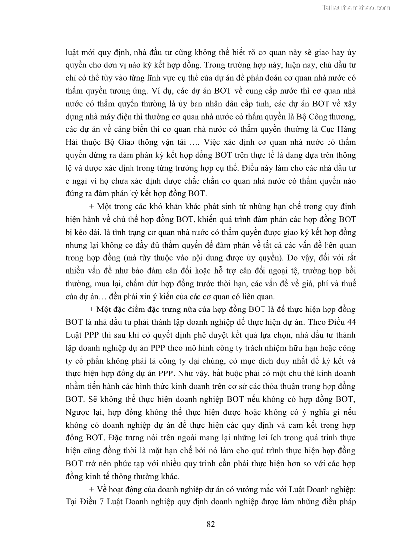 Luận án tiến sĩ luật học Hợp đồng xây dựng - kinh doanh - chuyển giao trong các dự án về giao thông đường bộ theo pháp luật Việt Nam hiện nay - 8 Trang 88