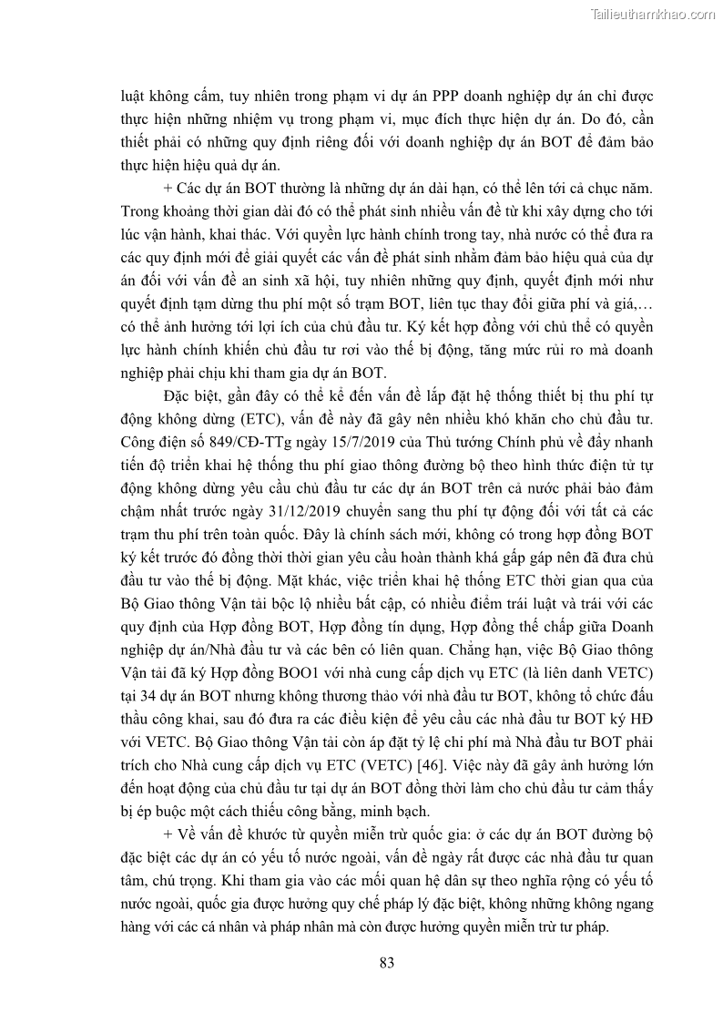 Luận án tiến sĩ luật học Hợp đồng xây dựng - kinh doanh - chuyển giao trong các dự án về giao thông đường bộ theo pháp luật Việt Nam hiện nay - 8 Trang 89