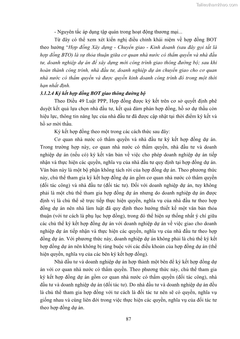 Luận án tiến sĩ luật học Hợp đồng xây dựng - kinh doanh - chuyển giao trong các dự án về giao thông đường bộ theo pháp luật Việt Nam hiện nay - 8 Trang 93