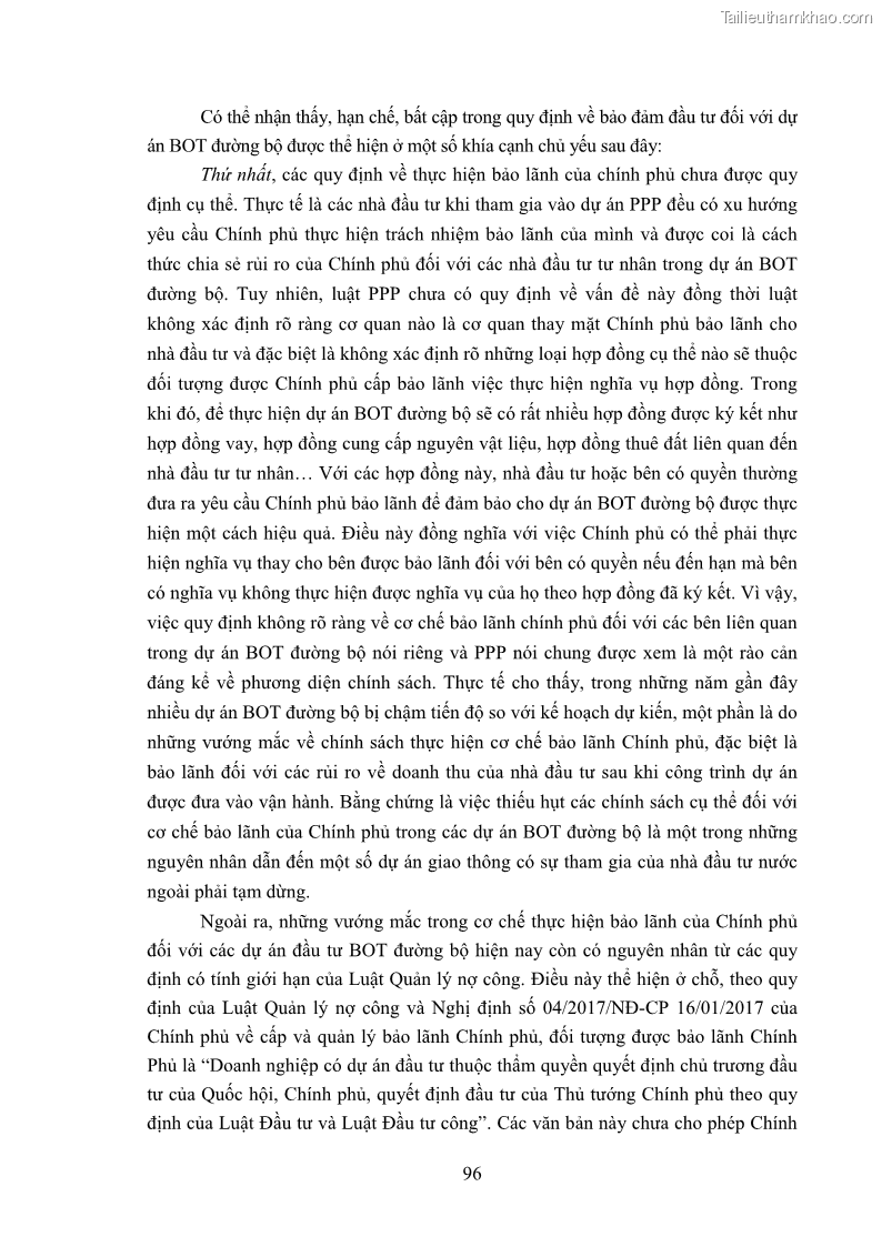 Luận án tiến sĩ luật học Hợp đồng xây dựng - kinh doanh - chuyển giao trong các dự án về giao thông đường bộ theo pháp luật Việt Nam hiện nay - 9 Trang 102