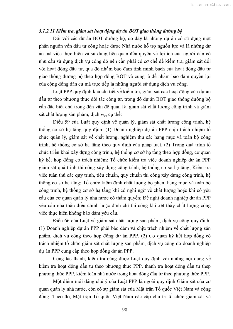 Luận án tiến sĩ luật học Hợp đồng xây dựng - kinh doanh - chuyển giao trong các dự án về giao thông đường bộ theo pháp luật Việt Nam hiện nay - 9 Trang 104