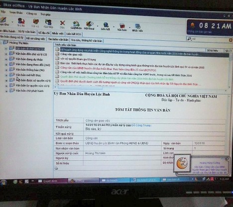 Việc quản lý văn bản đi văn bản đến được thực hiện trên phần mềm 1