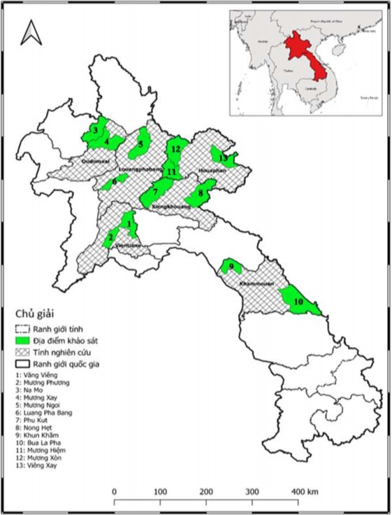 Hình 2 2 Sơ đồ vị trí các địa điểm nghiên cứu Điều tra thực địa đã 2